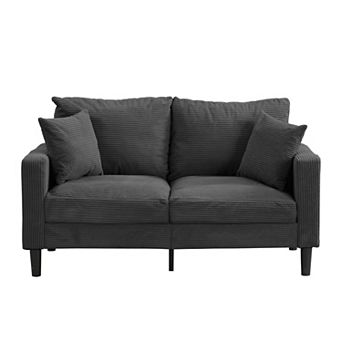 57" Modular Loveseat Sofa, Comfy Upholstered Wooden Frame 2-Seater for Living Room, Apartment