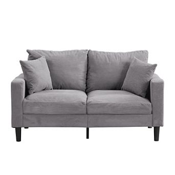 57" Modular Loveseat Sofa, Comfy Upholstered Wooden Frame 2-Seater for Living Room, Apartment