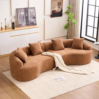 110" Curved Modular Sofa, Kid & Pet Friendly, for Bedroom Apartment, Couches Sleeper ,No Assembly