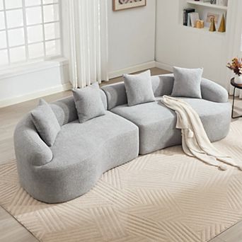 110" Curved Modular Sofa, Kid & Pet Friendly, for Bedroom Apartment, Couches Sleeper ,No Assembly