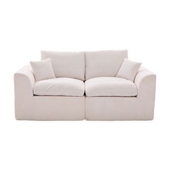 Modular Sectional Cloud Sofa,Removable Corduroy Cover for Living Room Bedroom Apartment,No Assembly