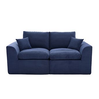 Modular Sectional Cloud Sofa,Removable Corduroy Cover for Living Room Bedroom Apartment,No Assembly