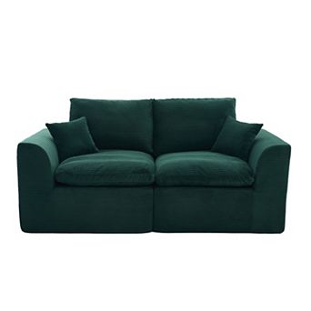 Modular Sectional Cloud Sofa,Removable Corduroy Cover for Living Room Bedroom Apartment,No Assembly