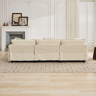 Modular Sectional Sofa Breathable Chenille & Ergonomic, for Living Room Bedroom Apartment