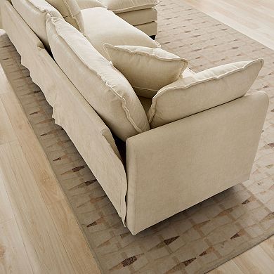 Modular Sectional Sofa Breathable Chenille & Ergonomic, for Living Room Bedroom Apartment