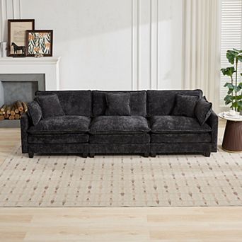 Modular Sectional Sofa Breathable Chenille & Ergonomic, for Living Room Bedroom Apartment