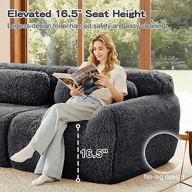 114 Inch Modular Sectional Sofa,Ergonomic, Non-Slip Base for Study Home, No Assembly Required