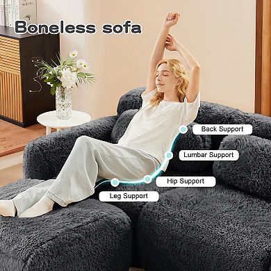 114 Inch Modular Sectional Sofa,Ergonomic, Non-Slip Base for Study Home, No Assembly Required