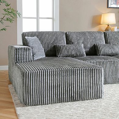 109'' Modular L-Shape Sectional Sofa, Soft Corduroy Deep Seat, for Living Room Bedroom ,No Assembly