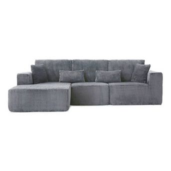 109'' Modular L-Shape Sectional Sofa, Soft Corduroy Deep Seat, for Living Room Bedroom ,No Assembly
