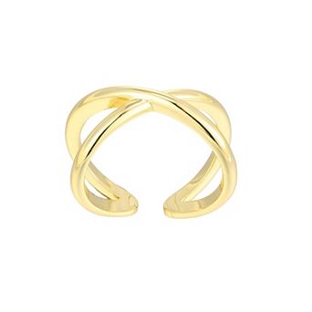 Adornia 14k Gold Flash Plated Criss Cross X Adjustable Toe Ring