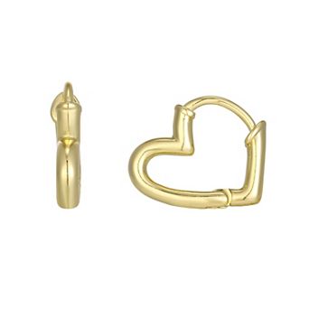 Adornia 14k Gold Flash Plated Heart Hoop Earrings