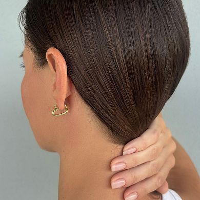 Adornia 14k Gold Flash Plated Heart Hoop Earrings