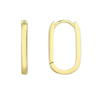 Adornia 14k Gold Flash Plated Laperouse Rectangle Hoop Earrings