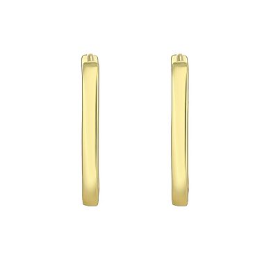 Adornia 14k Gold Flash Plated Laperouse Rectangle Hoop Earrings