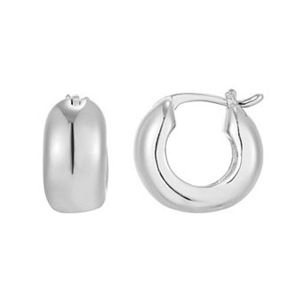 Adornia Silver Plated Chubby Purse Hoop Earrings