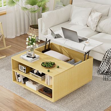 Lift Top Coffee Table with Storage, 31.5" Square for Living Room, Small Space