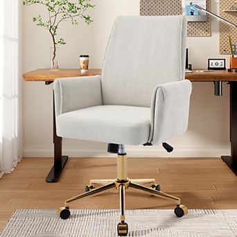 Mid-Back Ergonomic Liftable Office Chair, Memory Foam Cushion for Home Office Study
