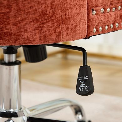 Modern Chenille Tufted Office Chair, Adjustable Swivel Desk Chair for Home Office Bedroom Study