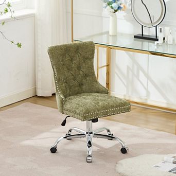 Modern Chenille Tufted Office Chair, Adjustable Swivel Desk Chair for Home Office Bedroom Study