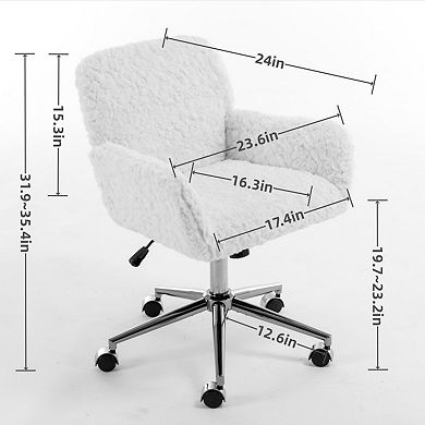Height Adjustable Swivel Desk Chair, Upholstered Vanity Chair for Women,for Bedroom Office Study