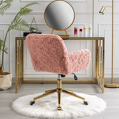 Height Adjustable Swivel Desk Chair, Upholstered Vanity Chair for Women,for Bedroom Office Study