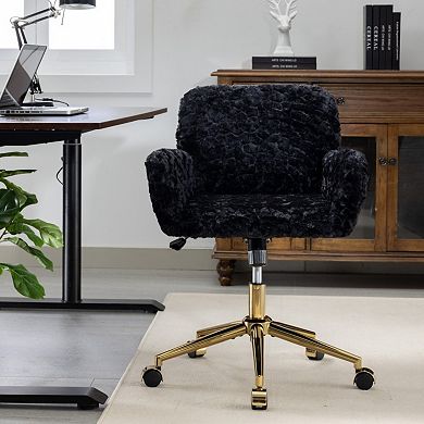 Height Adjustable Swivel Desk Chair, Upholstered Vanity Chair for Women,for Bedroom Office Study