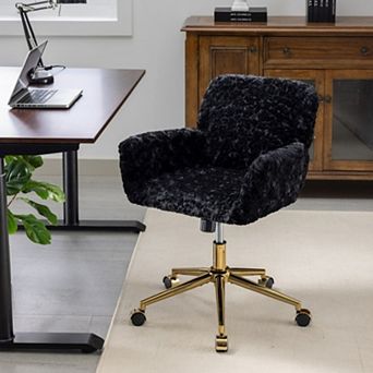 Height Adjustable Swivel Desk Chair, Upholstered Vanity Chair for Women,for Bedroom Office Study