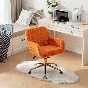 Height Adjustable Swivel Desk Chair, Upholstered Vanity Chair for Women,for Bedroom Office Study