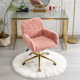 Height Adjustable Swivel Desk Chair, Upholstered Vanity Chair for Women,for Bedroom Office Study