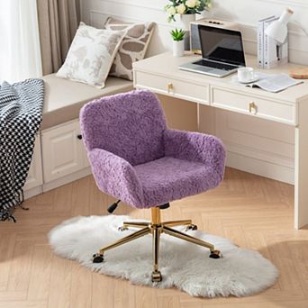 Height Adjustable Swivel Desk Chair, Upholstered Vanity Chair for Women,for Bedroom Office Study