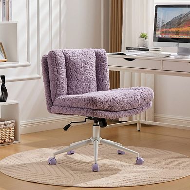 26.4” Wide Seat Office Vanity Chair,Double Cushion & Adjustable,Suitable for Study,Bedroom