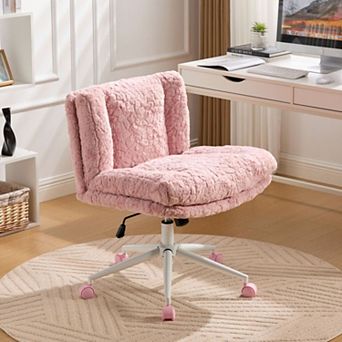 26.4” Wide Seat Office Vanity Chair,Double Cushion & Adjustable,Suitable for Study,Bedroom
