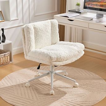 26.4” Wide Seat Office Vanity Chair,Double Cushion & Adjustable,Suitable for Study,Bedroom