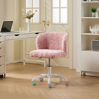 Adjustable Swivel Desk Chair - Ergonomic Vanity Chair,with Stable Metal Base for Bedroom Office