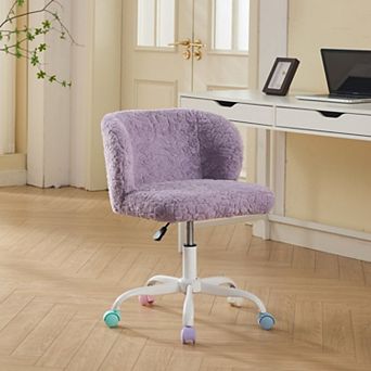 Adjustable Swivel Desk Chair - Ergonomic Vanity Chair,with Stable Metal Base for Bedroom Office