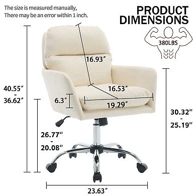 PU Leather Office Chair, with Height Adjustable, Ergonomic, Stain-Resistant for Office, Bedroom