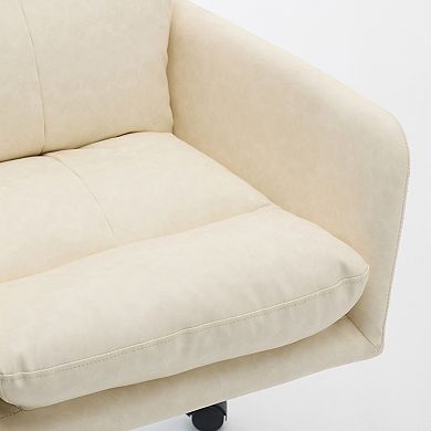 PU Leather Office Chair, with Height Adjustable, Ergonomic, Stain-Resistant for Office, Bedroom