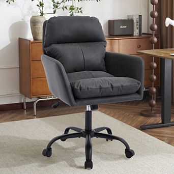 PU Leather Office Chair, with Height Adjustable, Ergonomic, Stain-Resistant for Office, Bedroom