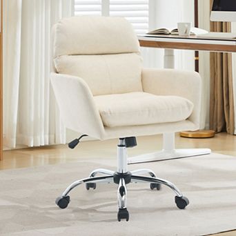 PU Leather Office Chair, with Height Adjustable, Ergonomic, Stain-Resistant for Office, Bedroom