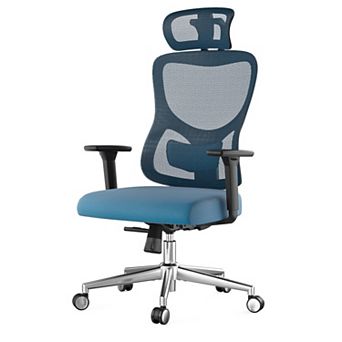 Ergonomic Mesh Office Chair with Adjustable Lumbar Support & Headrest, 3D Armrest for Office, Study