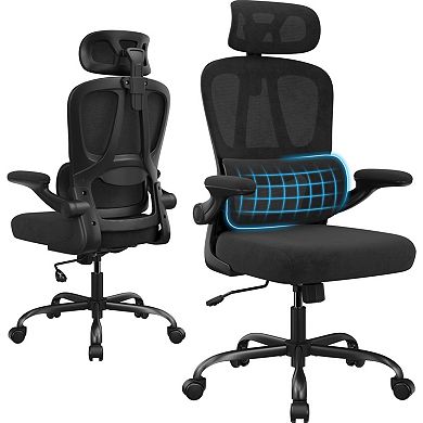 Ergonomic Office Chair with Lumbar Support & Headrest,High Back Swivel Desk Chair for Office,Bedroom