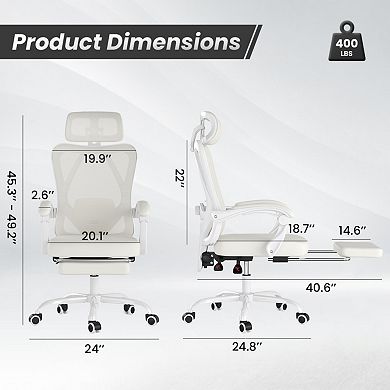 Ergonomic Office Chair with Adjustable Lumbar Support & Mesh Back, Computer Chair for Office, Study