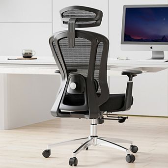 Ergonomic Desk Chair, Mesh Computer Chair with 3D Armrest Adjustable Headrest for Office Study