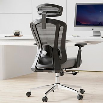 Ergonomic Desk Chair, Mesh Computer Chair with 3D Armrest Adjustable Headrest for Office Study
