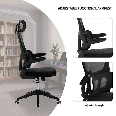 High Back Ergonomic Office Chair, Tall Mesh Chair with 3D Headrest & Lumbar Support for Home Office