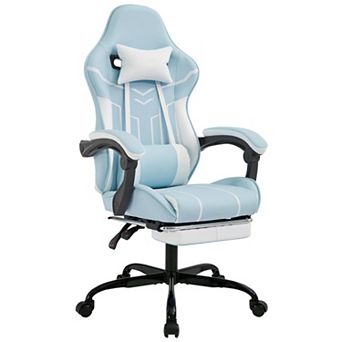 Ergonomic Gaming Office Chair with Lumbar Support, Adjustable Backrest & Footrest - 330lb Capacity