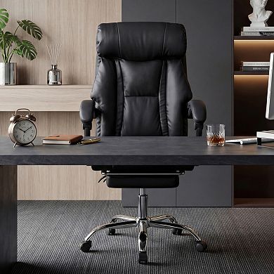 Office Chair, High Back Reclining 135°, 375 lbs Capacity, PU Leather for Home Office