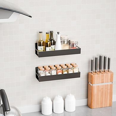Adhesive Wall-Mounted Spice Rack Shelf for Cabinet and Pantry 4 pack