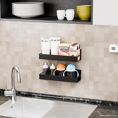 Adhesive Wall-Mounted Spice Rack Shelf for Cabinet and Pantry 4 pack